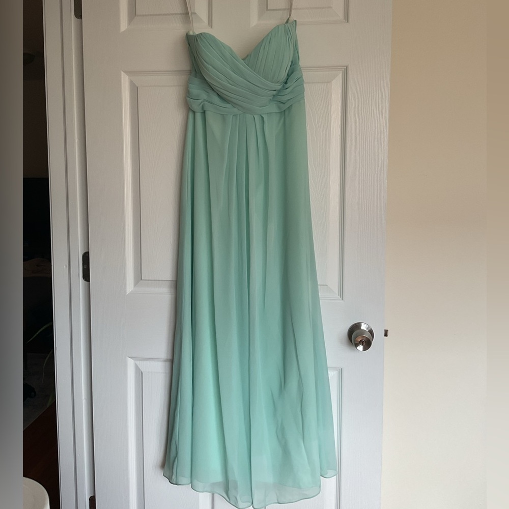 Bill Levkoff Strapless Mint Green Dress